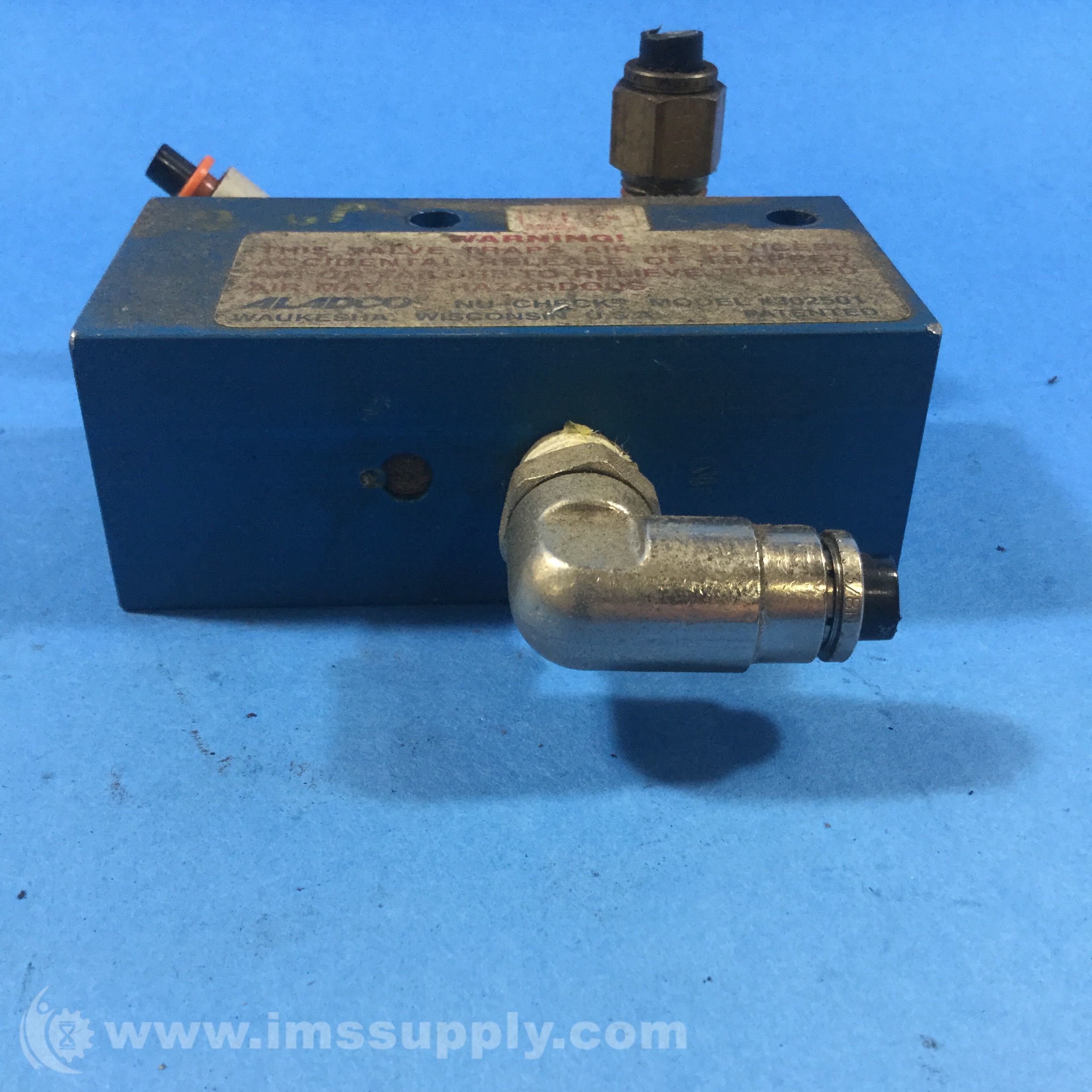 Aladco Inc 302501 NuCheck Valve 1/4 NPTF With Override IMS Supply