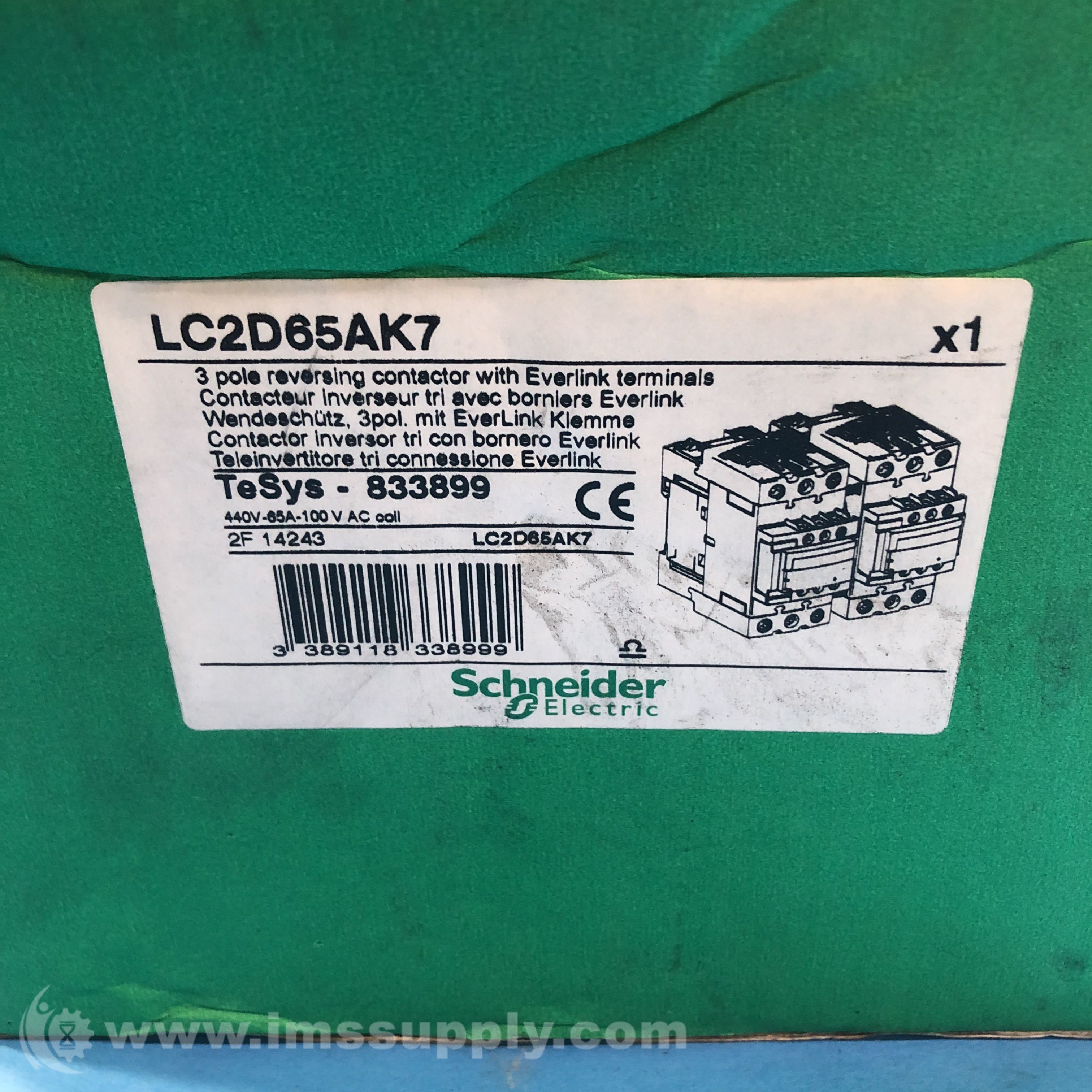 Schneider Electric LC1D65A AC Contactor 80A, 690VAC, Box of 2 