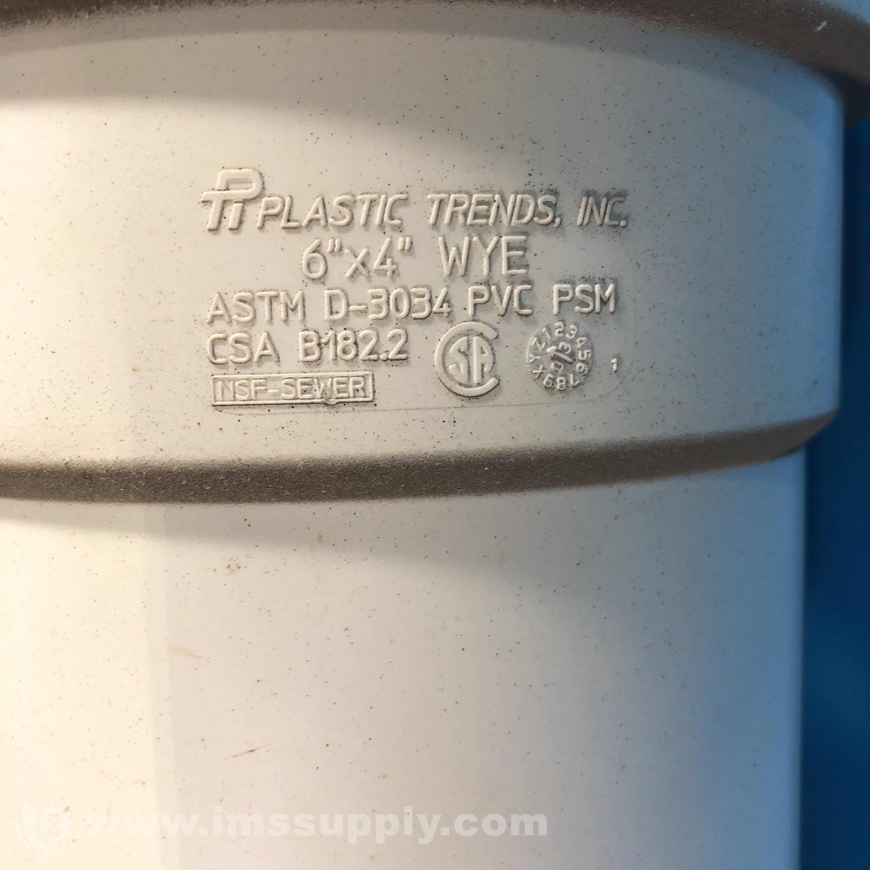Plastic Trends, Inc ASTM D3034 6X4 Joint Wye Fitting IMS Supply